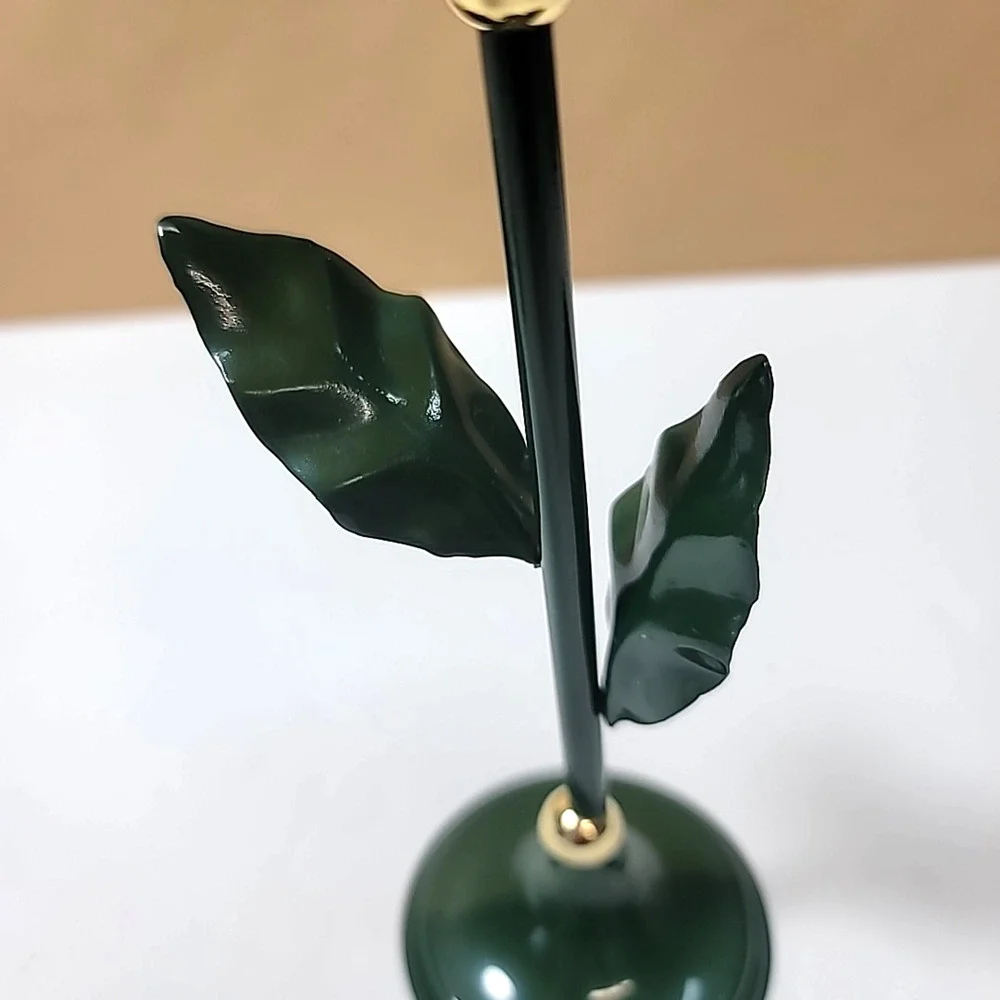 Set of‎ 3 Yellow/Green Metal Sunflower/Daisy Candlestick Holders-Cottage-Spring